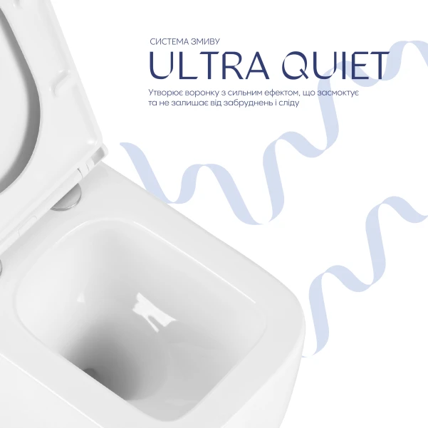 Унітаз підвісний Qtap Gemini Ultra Quiet 485×340×350 мм, White, з сидінням Slim Duroplast / Soft-close / Quick Release QTTAU26W49119 - 4 фото