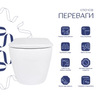 Унітаз підвісний Qtap Robin ML Ultra Quiet 490x365x325 мм, з сидінням Soft-close MagLock, White QTROBML26W49621 - 2 фото