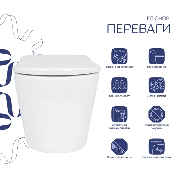 Унитаз подвесной Qtap Scorpio ML Ultra Quiet 490×365×325 мм, с сиденьем Soft-close MagLock, White QTSCOML26W49622 - 2 фото