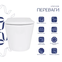 Унитаз подвесной Qtap Scorpio ML Ultra Quiet 520×365×365 мм, с сиденьем Soft-close MagLock, White QTSCOML26W49624 - 2 фото