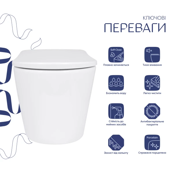 Унитаз подвесной Qtap Scorpio ML Ultra Quiet 520×365×365 мм, с сиденьем Soft-close MagLock, White QTSCOML26W49624 - 2 фото