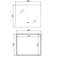 Дзеркало Qtap Taurus (TA2) 800×700 мм з LED-підсвічуванням Touch, з антизапотіванням, з димером, рег. темп. кольору (3000-6500K) QTTAU70070048955 - 1 фото
