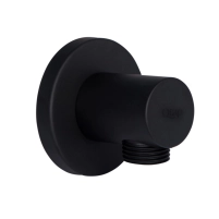 Акційний набір Qtap 1+1=3: Підключення для шлангу Spojeni Matt Black, округле QTCRBB030