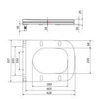 Сидіння для унітазу Qtap (Stork, Aquarius 630) 420x336x22 мм, White, з мікроліфтом, Slim Duroplast, Quick Release QTSC179W49263 - 1 фото