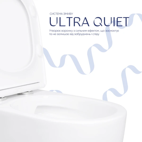 Унітаз підлоговий Qtap Evia Ultra Quiet 630×350×795 мм з сидінням Soft-close, White QTEVI27W49258 - 4 фото