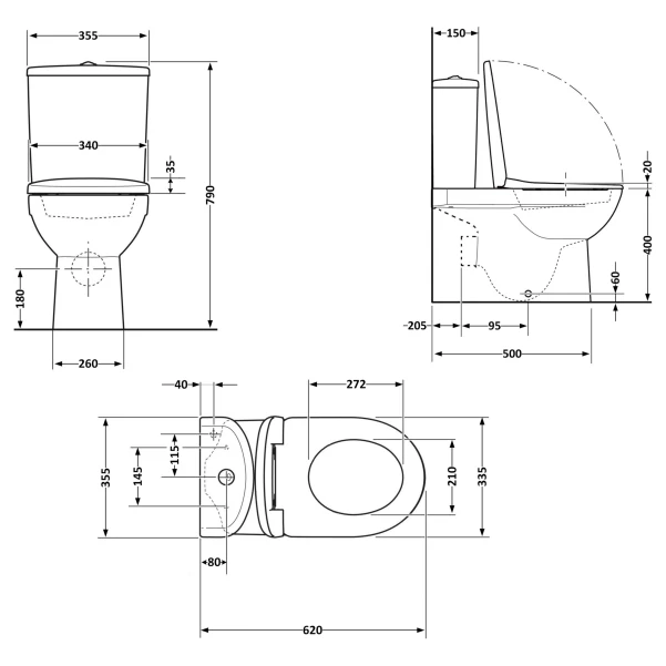 Унитаз напольный Qtap Arvin Ultra Quiet 630×350×795 мм с сиденьем Soft-close, White QTARV27W49259 - 1 фото