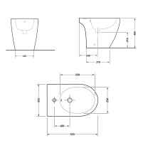 Биде напольное Qtap Presto 540×340×400 White QTPRE29W43056 - 1 фото