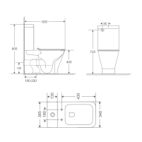 Унітаз-компакт Qtap Cardinal Ultra Quiet безободковий з сидінням Soft-close QT04222168AUQ3W - 1 фото