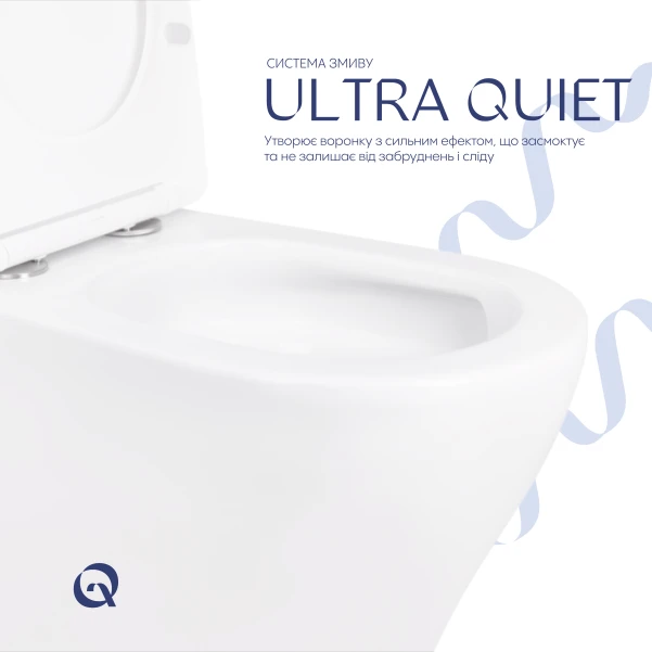 Унітаз-компакт Qtap Cardinal Ultra Quiet безободковий з сидінням Soft-close QT04222168AUQ3W - 4 фото