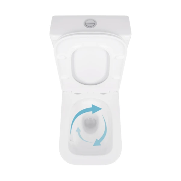 Унітаз-компакт Qtap Cardinal Ultra Quiet безободковий з сидінням Soft-close QT04222168AUQ3W - 5 фото