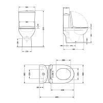 Унитаз напольный Qtap Dove Rimless безободковый с сиденьем Soft-close WHITE QT06228380BW - 1 фото