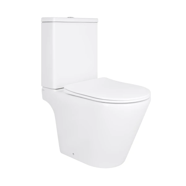 Унитаз напольный Qtap Dove Rimless безободковый с сиденьем Soft-close WHITE QT06228380BW
