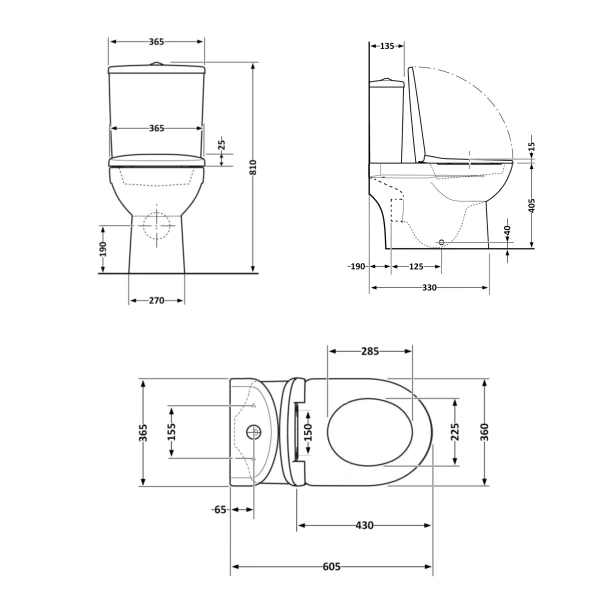 Унитаз напольный Qtap Dove Rimless безободковый с сиденьем Soft-close WHITE QT06228380BW - 1 фото
