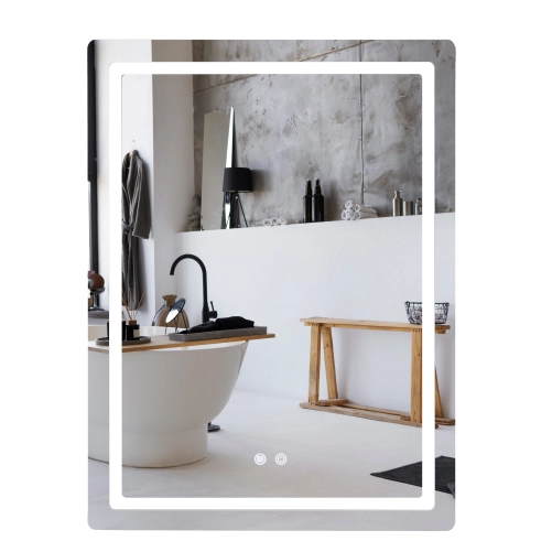 Дзеркало Qtap Mideya (MI2) 600х800 з LED-підсвічуванням Touch, з антизапотіванням, димером, рег. яскравості QT2078F6080