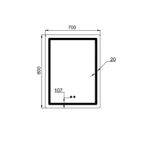 Дзеркало Qtap Mideya (MI2) 700х800 з LED-підсвічуванням Touch, з антизапотіванням, димером, рег. яскравості QT2078DCF7080 - 1 фото
