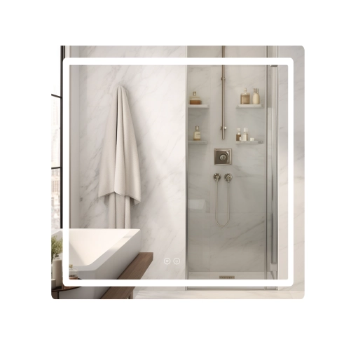 Дзеркало Qtap Mideya (MI2) 700х800 з LED-підсвічуванням Touch, з антизапотіванням, димером, рег. яскравості QT2078DCF7080