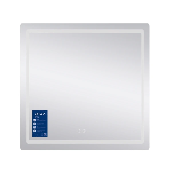 Дзеркало Qtap Mideya (MI2) 700х800 з LED-підсвічуванням Touch, з антизапотіванням, димером, рег. яскравості QT2078DCF7080 - 2 фото