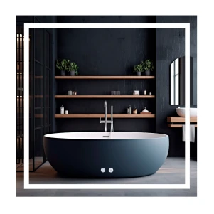 Дзеркало Qtap Mideya (MI1) 800x800 з LED-підсвічуванням Touch, з антизапотіванням, димером, рег. яскравості QT2078NCF808048477