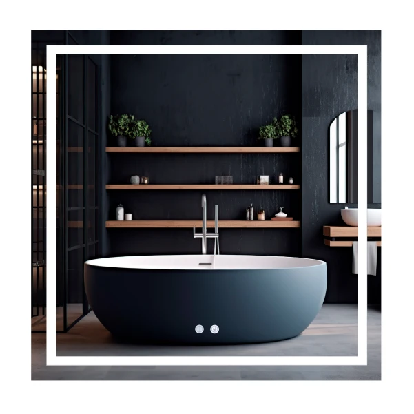 Дзеркало Qtap Mideya (MI1) 800x800 з LED-підсвічуванням Touch, з антизапотіванням, димером, рег. яскравості QT2078NCF808048477