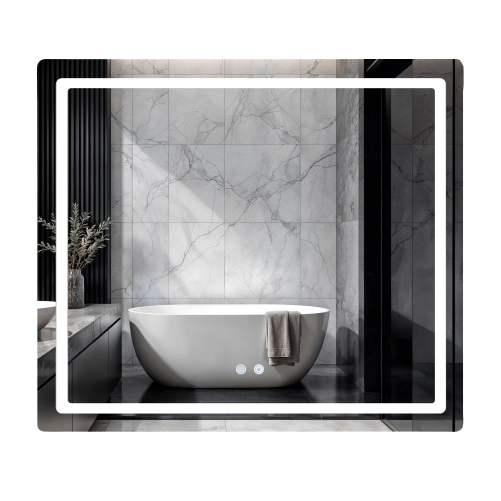 Дзеркало Qtap Mideya (MI2)  800х700 з LED-підсвічуванням Touch, з антизапотіванням, з димером, рег. яскравості QT2078NCF807048476