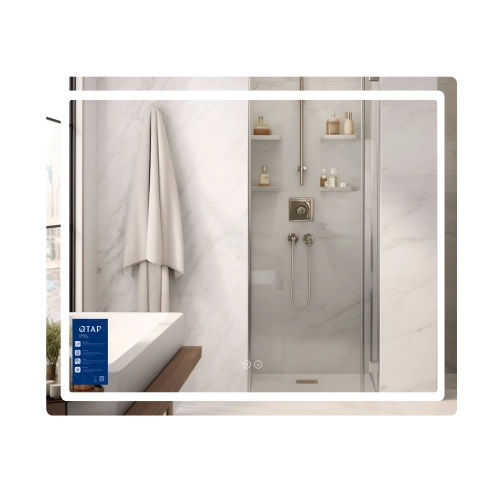 Дзеркало Qtap Mideya (MI2) 900х700 з LED-підсвічуванням Touch, з антизапотіванням, з димером, рег. яскравості QT2078NCF9070