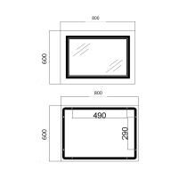 Дзеркало Qtap Cardinal (CA1) 800х600 з LED-підсвічуванням Touch, з антизапотіванням, з димером, рег. темп. кольору (3000-6500K) Reverse QT0478C8060 - 1 фото
