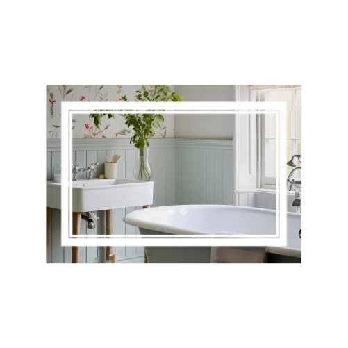 Дзеркало Qtap Cardinal (CA1) 800х600 з LED-підсвічуванням Touch, з антизапотіванням, з димером, рег. темп. кольору (3000-6500K) Reverse QT0478C8060