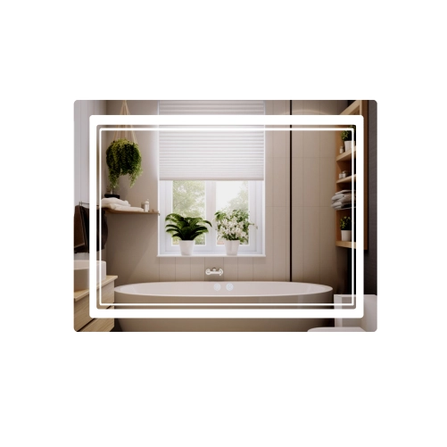 Дзеркало Qtap Cardinal (CA2) 1000х800 з LED-підсвічуванням Touch, з антизапотіванням, з димером, рег. темп. кольору (3000-6500K) QT0478C1008048455