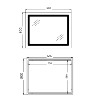Дзеркало Qtap Cardinal (CA2) 1200х800 з LED-підсвічуванням Touch, з антизапотіванням, з димером, рег. темп. кольору (3000-6500K) QT0478C1208048454 - 1 фото