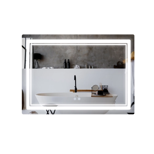 Дзеркало Qtap Cardinal (CA2) 1200х800 з LED-підсвічуванням Touch, з антизапотіванням, з димером, рег. темп. кольору (3000-6500K) QT0478C1208048454