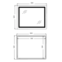 Дзеркало Qtap Cardinal (CA2) 800х600 з LED-підсвічуванням Touch, з антизапотіванням, з димером, рег. темп. кольору (3000-6500K) Reverse QT0478C8060484 - 1 фото