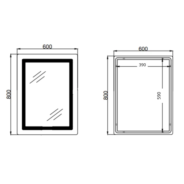 Дзеркало Qtap Cardinal (CA2) 600х800 з LED-підсвічуванням Touch, з антизапотіванням, з димером, рег. темп. кольору (3000-6500K) Reverse QT0478C6080484 - 1 фото