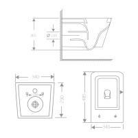 Унитаз подвесной Qtap Crow Ultra Quiet 485×340×290 мм, Matt Black, с сиденьем Slim Duroplast/ Soft-close/ Quick Release QT05335171MB - 1 фото
