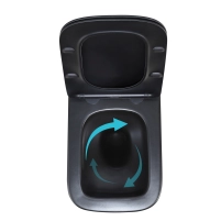 Унитаз подвесной Qtap Crow Ultra Quiet 485×340×290 мм, Matt Black, с сиденьем Slim Duroplast/ Soft-close/ Quick Release QT05335171MB - 5 фото