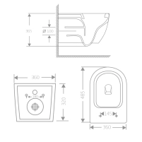 Унітаз підвісний Qtap Jay Ultra Quiet 485х360х320 мм, Matt Black, сидінням Slim Duroplast/ Soft-close/ Quick Relase QT07335177MB - 1 фото