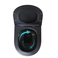 Унітаз підвісний Qtap Jay Ultra Quiet 485х360х320 мм, Matt Black, сидінням Slim Duroplast/ Soft-close/ Quick Relase QT07335177MB - 5 фото