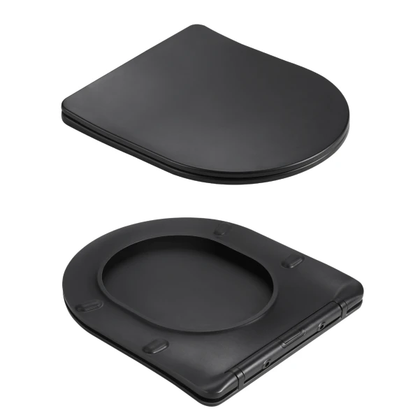 Унітаз підвісний Qtap Jay Ultra Quiet 485х360х320 мм, Matt Black, сидінням Slim Duroplast/ Soft-close/ Quick Relase QT07335177MB - 7 фото