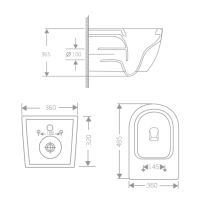 Унитаз подвесной Jay Rimless 485×360×320 мм, White, с сиденьем Slim Duroplast/ Soft-close/ Quick Relase QT07335177RW Qtap - 1 фото