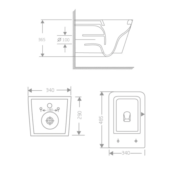Унітаз підвісний Crow Rimless 485х340х330 мм, White, з сидінням Slim Duroplast/ Soft-close/ Quick Release QT05335171RW Qtap - 1 фото