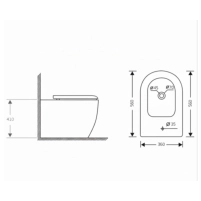 Биде напольное Qtap Jay 560х360х410 мм, White QT07443375W - 1 фото