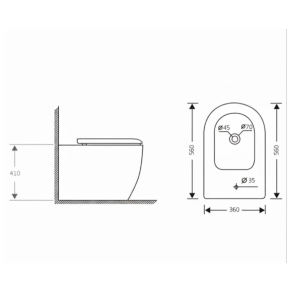 Биде напольное Qtap Jay 560х360х410 мм, White QT07443375W - 1 фото