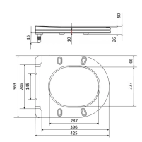 Сидіння для унітаза Qtap (Robin 490) 425x363x50 мм, Matt Black, з мікроліфтом Slim Duroplast, Quick Release QTSC179MB48676 - 1 фото