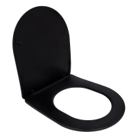Сидіння для унітаза Qtap (Robin 490) 425x363x50 мм, Matt Black, з мікроліфтом Slim Duroplast, Quick Release QTSC179MB48676 - 2 фото