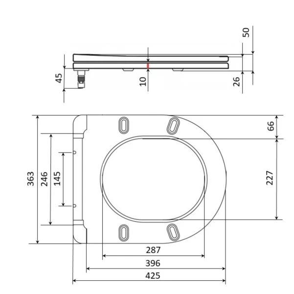 Сидіння для унітаза Qtap (Robin 490) 425x363x50 мм, Matt Black, з мікроліфтом Slim Duroplast, Quick Release QTSC179MB48676 - 1 фото