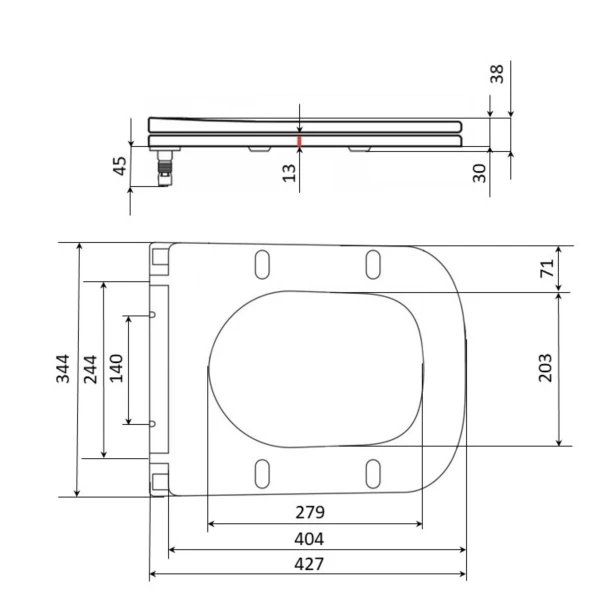 Сидіння для унітазу Qtap (Gemini 490) 428x344x37,5 мм, White, з мікроліфтом, Slim Duroplast, Quick Release QTSC179W49385 - 1 фото