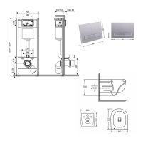 Готове рішення Qtap для ванної кімнати: підвісний унітаз Taurus Ultra Quiet 515×360×350 + комплект інсталяції Nest 4 в 1 (лінійна клавіша Satin) - 1 фото