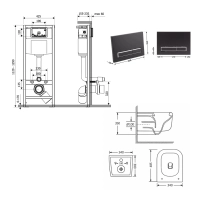 Готове рішення Qtap для ванної кімнати: підвісний унітаз Gemini Ultra Quiet 485×340×350  + комплект інсталяції Nest 4 в 1 (лінійна клавіша Matt Black) - 1 фото