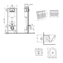 Готове рішення Qtap для ванної кімнати: підвісний унітаз Taurus Ultra Quiet 515×360×350 + комплект інсталяції Nest 4 в 1 (квадратна клавіша Chrome) - 1 фото