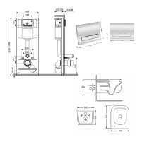 Готове рішення Qtap для ванної кімнати: підвісний унітаз Gemini Ultra Quiet 485×340×350 + комплект інсталяції Nest 4 в 1 (лінійна клавіша Chrome) - 1 фото