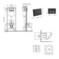 Готовое решение Qtap для ванной комнаты: подвесной унитаз Taurus Ultra Quiet 515×360×350 + комплект инсталляции Nest 4в1 (круглая клавиша Matt Black) - 1 фото